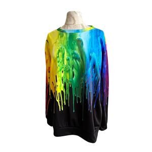 Laidipas Paint Splatter Graphic Sweatshirt Size Large